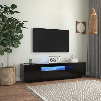 Έπιπλο Τηλεόρασης με LED Μαύρο 160x35x40 εκ.