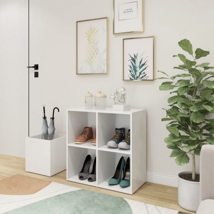 Παπουτσοθήκη Χολ Λευκή 105 x 35,5 x 70 εκ. από Επεξ. Ξύλο