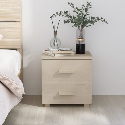 Κομοδίνο HAMAR Καφέ Μελί 40 x 35 x 44,5 εκ. Μασίφ Ξύλο Πεύκου