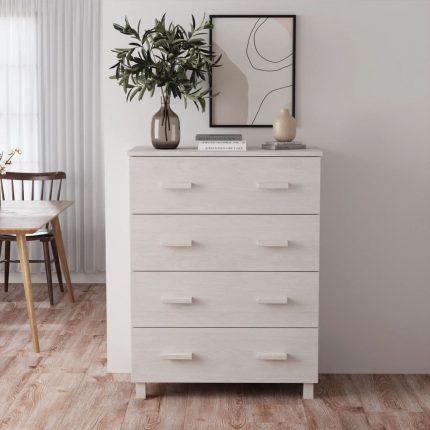 Συρταριέρα HAMAR Λευκή 79 x 40 x 103,5εκ. από Μασίφ Ξύλο Πεύκου