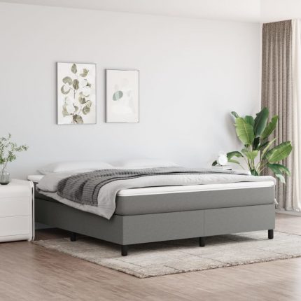 Πλαίσιο Κρεβατιού Boxspring Σκούρο Γκρι 160x200 εκ. Υφασμάτινο