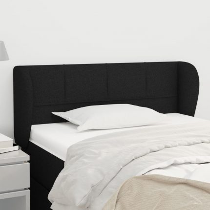 Κεφαλάρι με Πτερύγια Μαύρο 103x23x78/88 εκ. Υφασμάτινο
