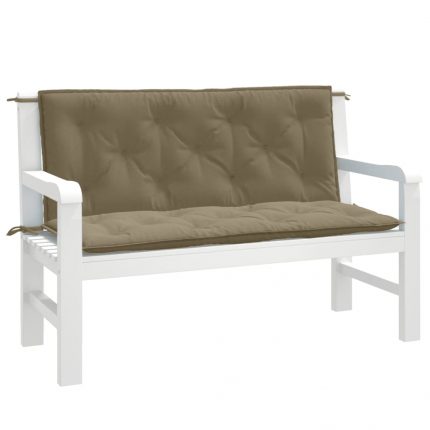 Μαξιλάρια Πάγκου Κήπου 2 τεμ. Taupe Μελανζέ 120x50x7 εκ. Ύφ.
