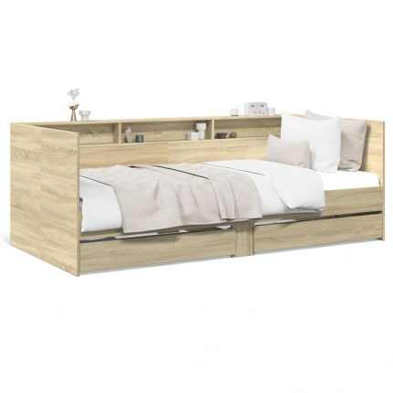 Καναπές-Κρεβάτι με Συρτάρια Sonoma Δρυς 75x190 εκ. Επεξ. Ξύλο