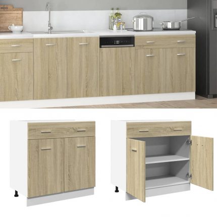 Ντουλάπι με Συρτάρι Sonoma Δρυς 80x46x81,5 εκ. Μοριοσανίδα